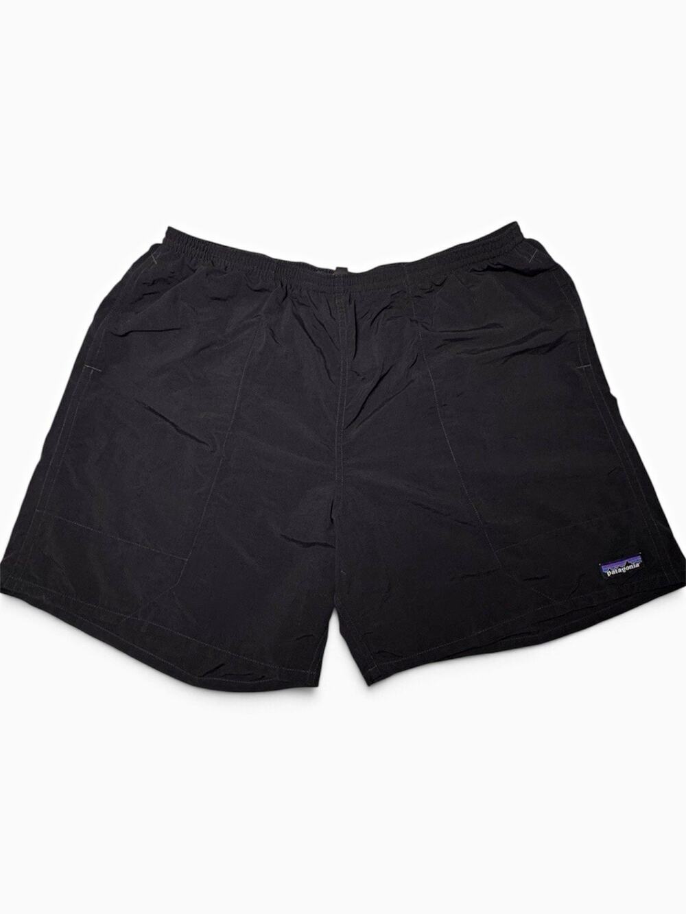 Patagonia Men’s 2XL Black Athletic Nylon Shorts Drawstring Elastic Waist Pockets